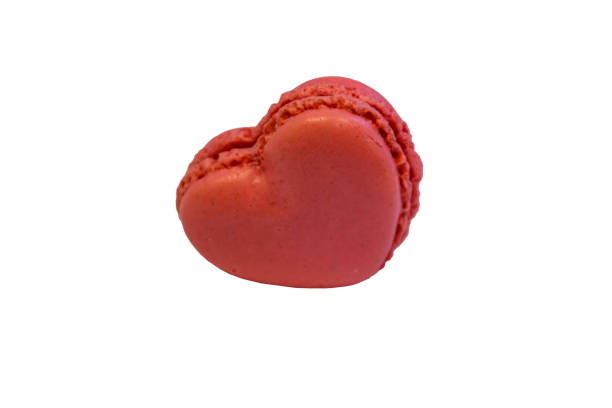 istock Sweet heart shaped macaroon isolated on white background 1840694516