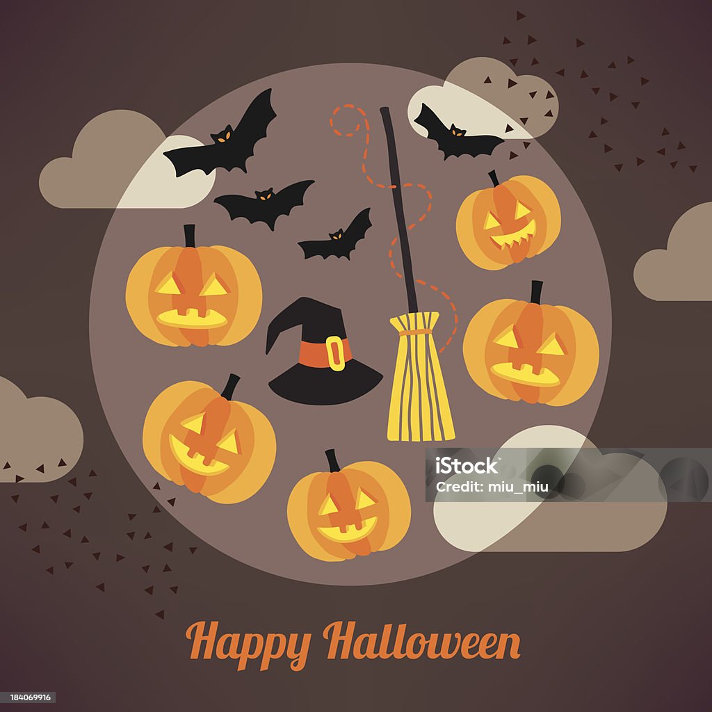 Di felice Halloween - arte vettoriale royalty-free di Arancione