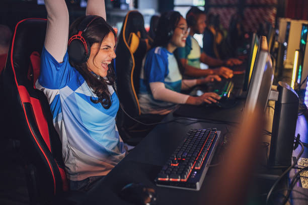 istock Professional eSports Team Celebrating Victory 1840755417