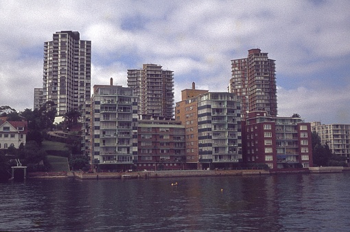 British Hong Kong, China, 1979. Apartment buildings on the outskirts of British Hong Kong.