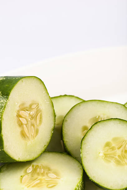 istock Close Up View of Sliced Cucumbers 184077176