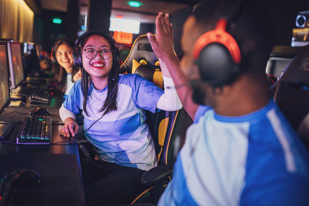 istock Professional eSports Team Celebrating Victory 1840773572