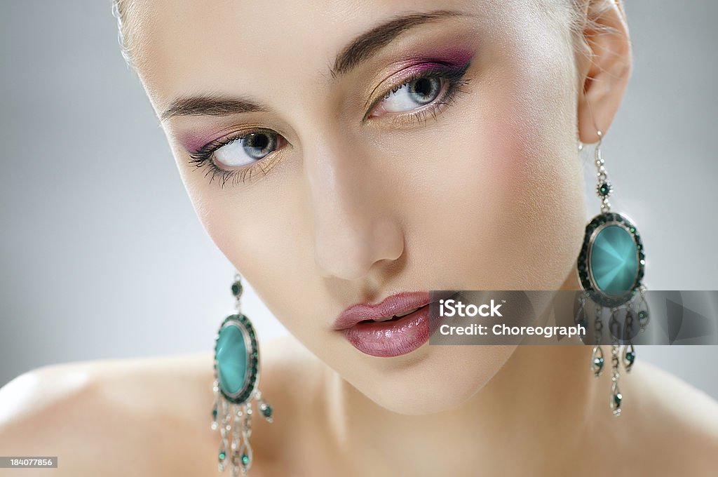 woman with jewelry portrait of beautiful woman with jewelry Adult Stock Photo