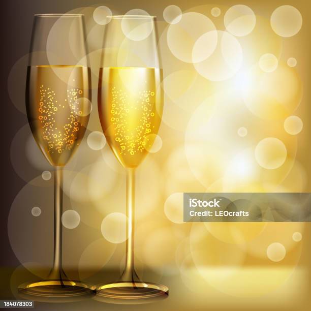Wunderschönes Neues Jahrfeier Hintergrund Stock Vektor Art und mehr Bilder von Schaumwein - Schaumwein, Silvester, 2014