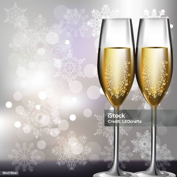 Красивые Новогодние Фон — стоковая векторная графика и другие изображения на тему Канун Нового года - Канун Нового года, Шампанское, 2014