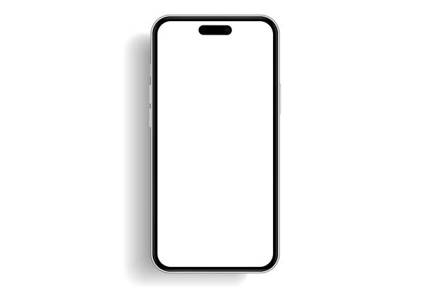 istock 3D realistic high quality smartphone mockup with isolated background. Smart phone mockup collection. Device front view. 3D mobile phone with shadow on white background. 1840798950