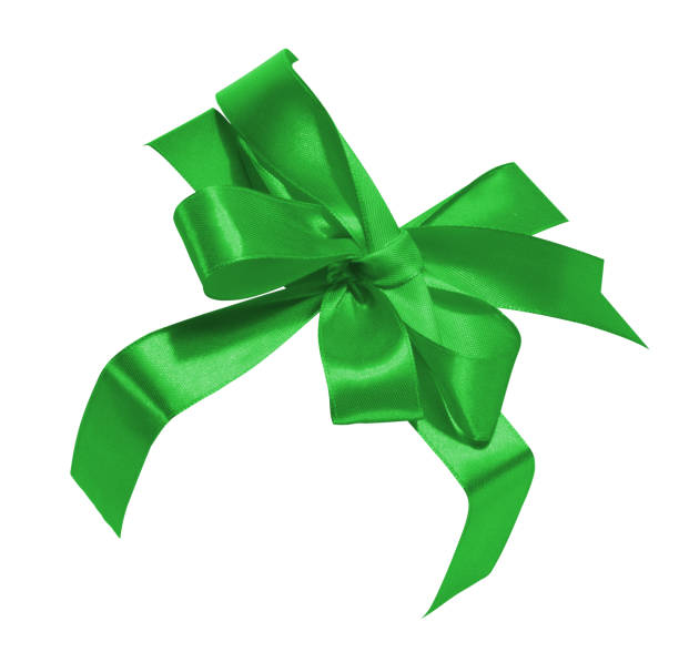 istock Green silk ribbon tied around the box, frame and blank for design 1840818879