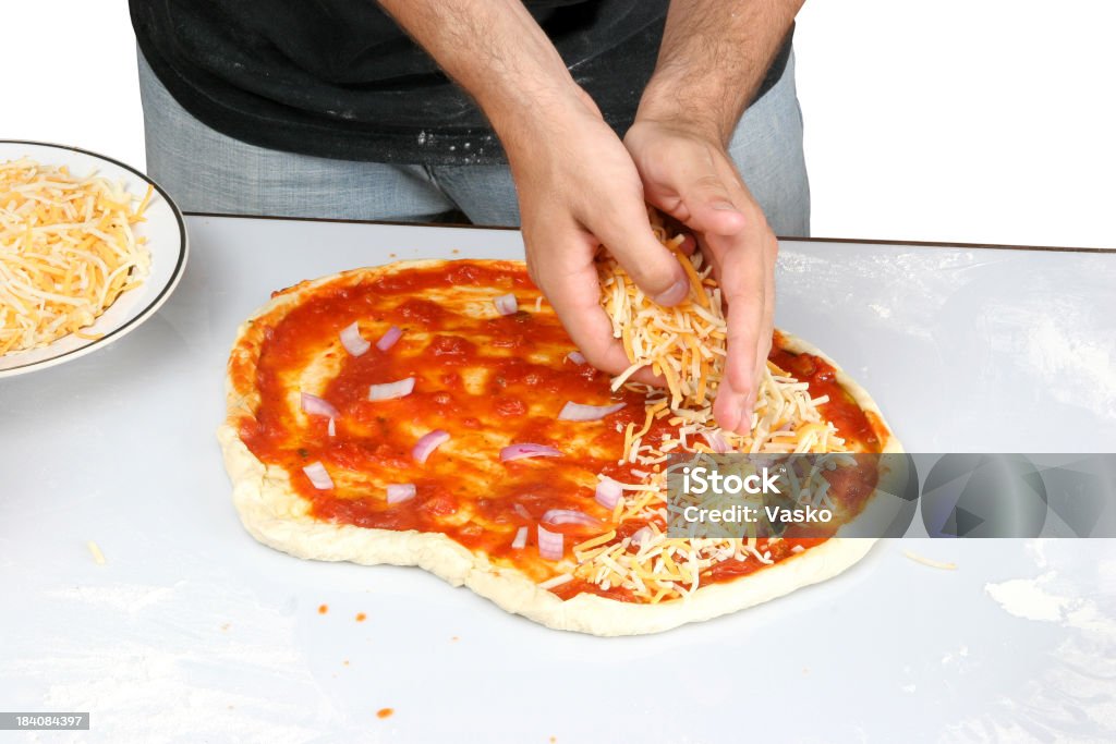 Pizza preparação 1-9 - Foto de stock de Adulto royalty-free