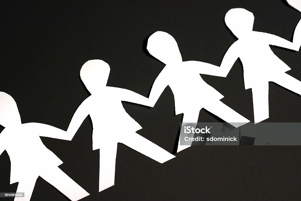 Paper People on Black  Art Stock Photo