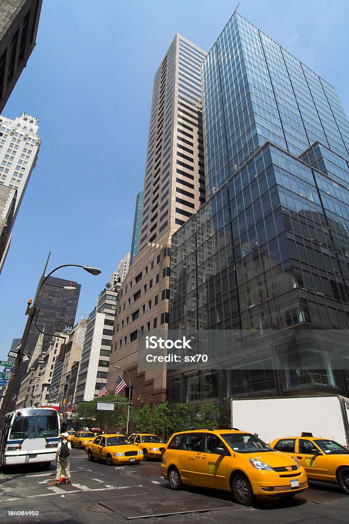 El centro de la ciudad de Nueva York Taxi - Foto de stock de Avenida libre de derechos