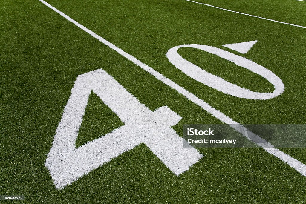 Forty Yard Line - Lizenzfrei Amerikanischer Football Stock-Foto