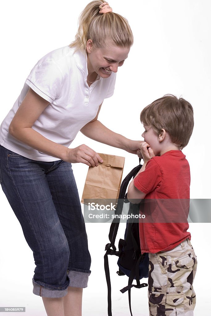 Auf dem Weg zur Schule - Lizenzfrei Alleinerzieherin Stock-Foto