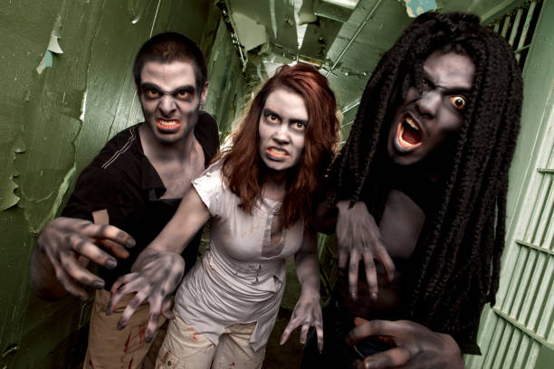 istock Zombie Living Dead Attack in Jail Cell Hallway 184086890