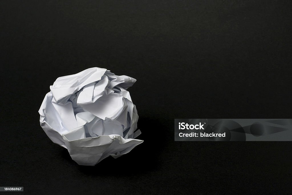 Crumbled Paper "Crumbled paper, isolated on black background.Similar images -" Crumpled Paper Ball Stock Photo