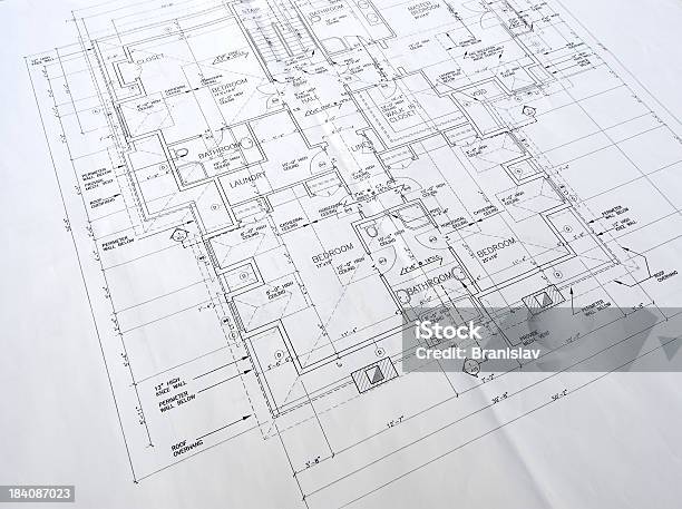 Disegni Architettonici 28 - Fotografie stock e altre immagini di Planimetria - Planimetria, Cianografia, Casa