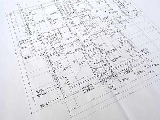 architectural drawings 28 stock photo