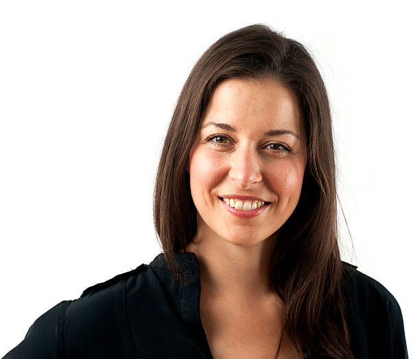 istock brown haired girl smiling in camera 184087169