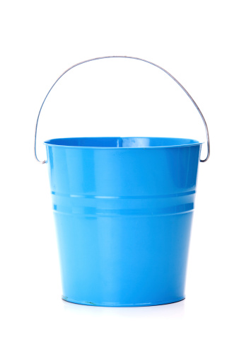 blue bucket isolated on white background