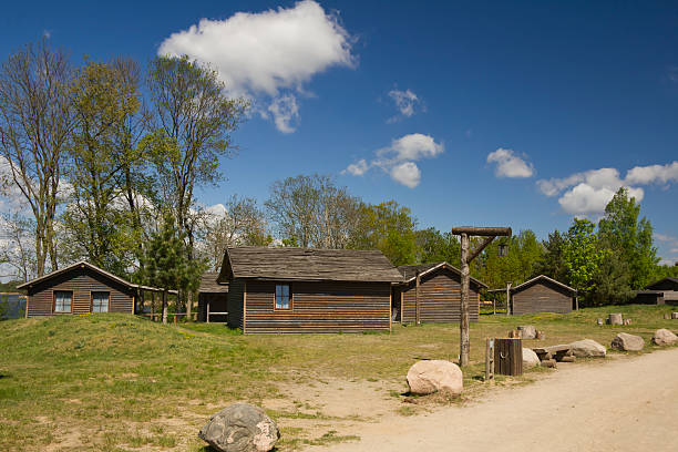 istock Holiday cottages in summer camping 184087201