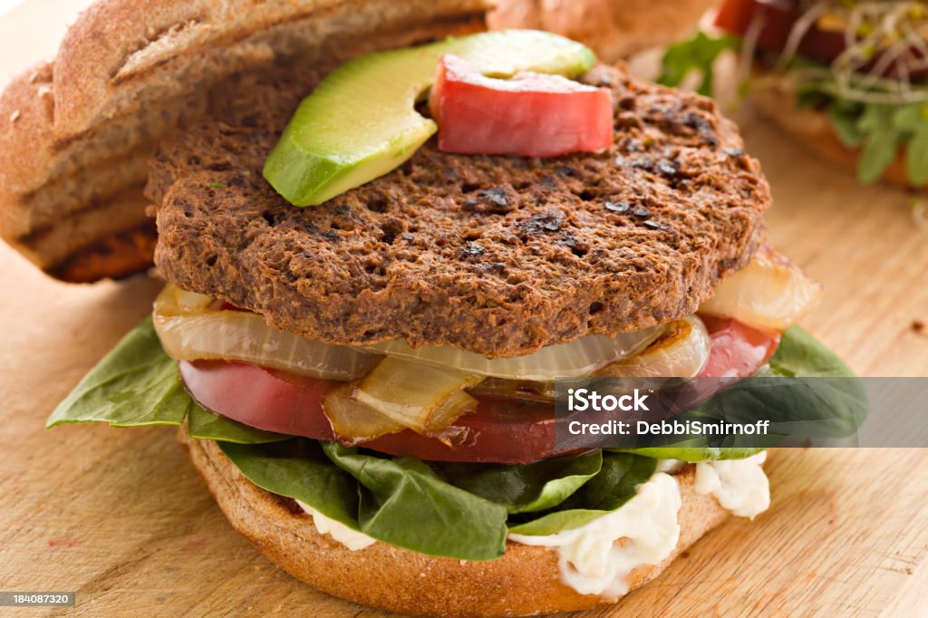 Veggie Burger - Lizenzfrei Ansicht aus erhöhter Perspektive Stock-Foto