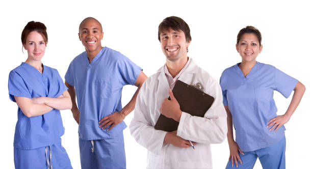 masculino médico com as enfermeiras - male nurse medical student healthcare and medicine nursing assistant - fotografias e filmes do acervo