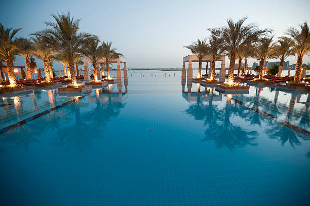 istock Tourist resort pool 184087505