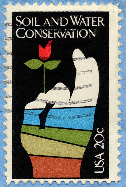 istock Soil and Water Okay Sign Conservation Postage Stamp 184087752