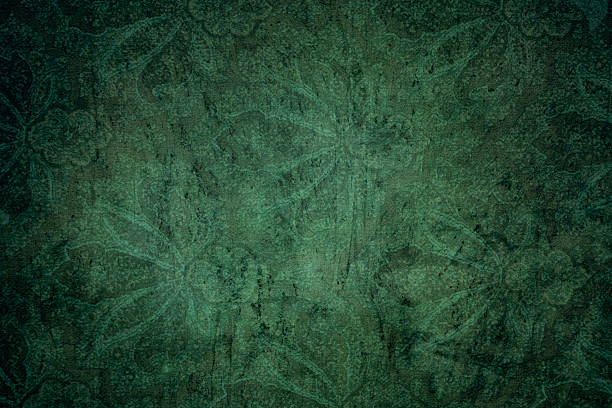 グリーンのグランジ背景 - paisley textile floral pattern pattern ストックフォトと画像