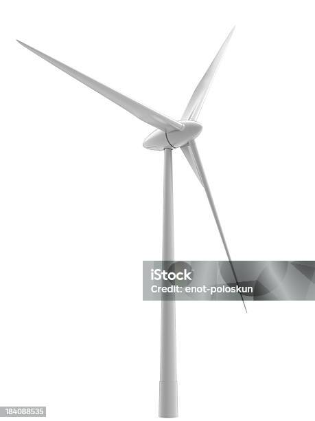 Turbina Eólica - Fotografias de stock e mais imagens de Turbina Eólica - Turbina Eólica, Figura para recortar, Fundo Branco