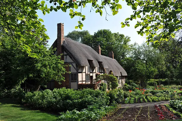 "Anne Hathaway's Cottage is the 15th century former home of Anne Hathaway, the wife of William Shakespeare. The house is situated in village of Shottery, Warwickshire, England, and about 1 mile (1.6 km) west of Stratford-upon-Avon."