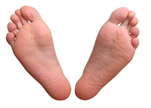 Male feet with clipping path.