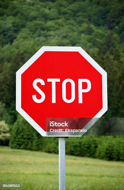 Остановка Перед Входом В Лес — стоковые фотографии и другие картинки Stop - английское слово - Stop - английское слово, Без людей, Бунтарство