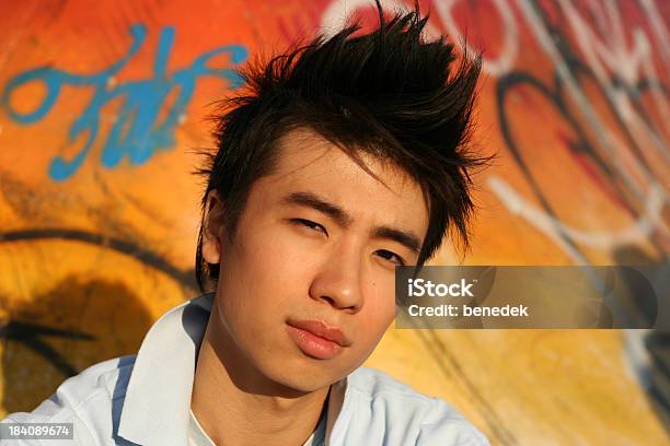 Young Asian Man Portrait Stock Photo - Download Image Now - Faux Hawk, Adult, Adults Only