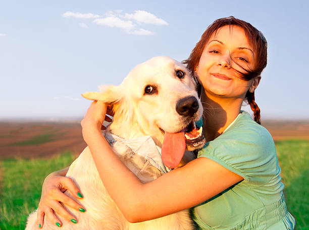 istock Young girl with a dog 184089823