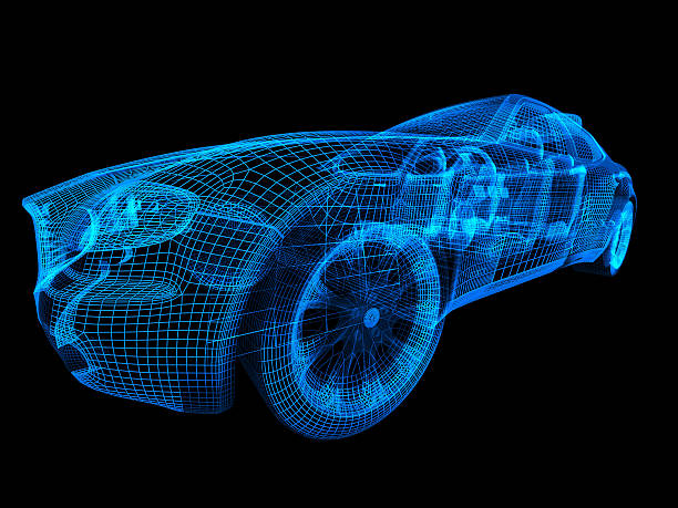 Car Wireframe Car Wireframe wire frame model photos stock pictures, royalty-free photos & images