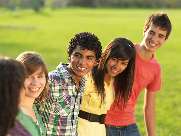 istock Happy group of teens 184090570