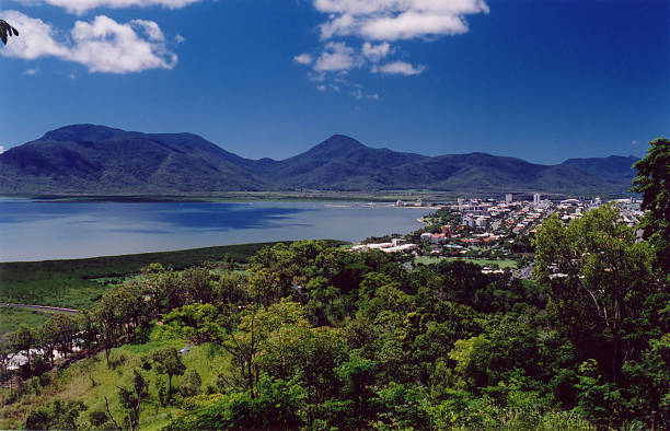 Cairns Australia "A view of Cairns, Australia from the north.  Gateway to the Great Barrier Reef" cairns photos stock pictures, royalty-free photos & images