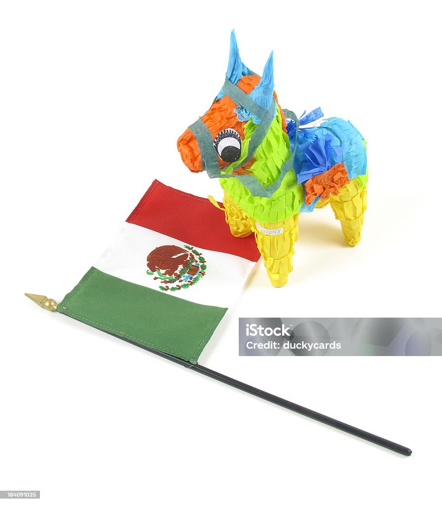 Piñata & bandeira mexicana - Foto de stock de América Latina royalty-free