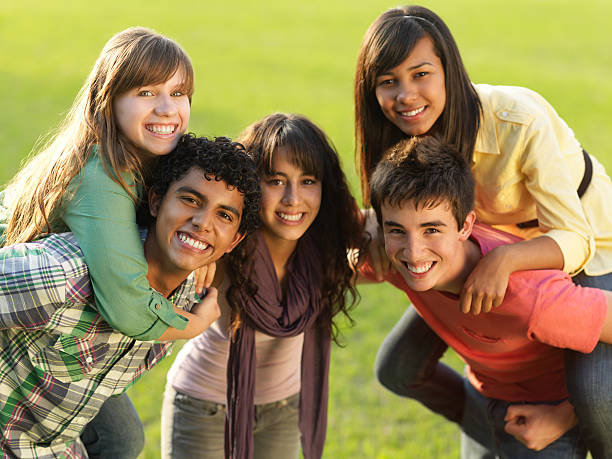 istock Close up of playful friends 184091283