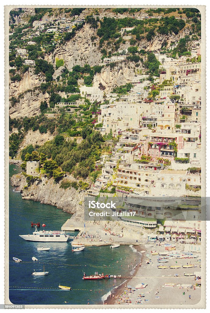 Positano, Италия-Vintage открытку - Стоковые фото Почтовая открытка роялти-фри