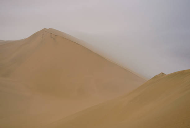 istock Large sand  dunes in Namib Desert on cloudy, hazy day 1840916095