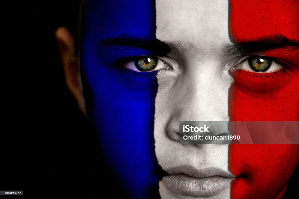 fan di calcio francese - Foto stock royalty-free di Bandiera