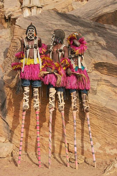 istock Dogon Dancers - 3 on Tall Stilts 184091939