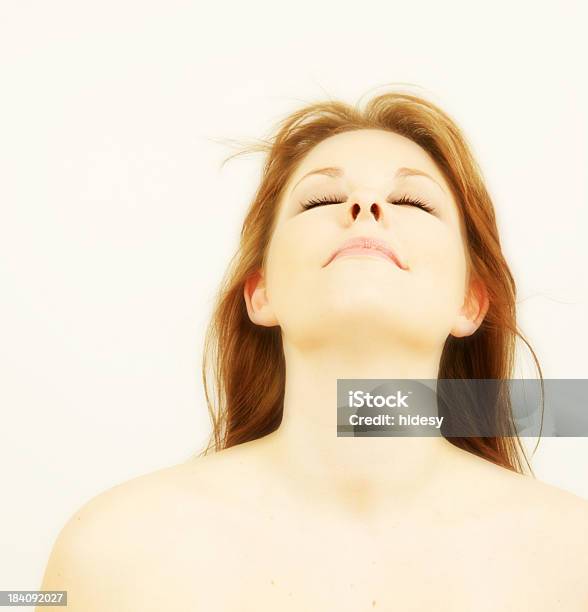 Inner Power Stock Photo - Download Image Now - Inhaling, White Background, Women