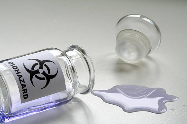 이 spill - biochemical warfare biohazard symbol virus laboratory 뉴스 사진 이미지