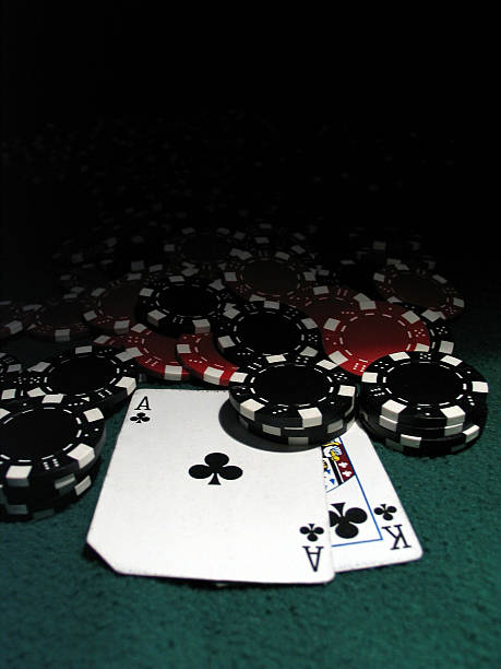 poker chips w AK "Big slick, Ace-King, surrounded by poker chips" texas hold em photos stock pictures, royalty-free photos & images