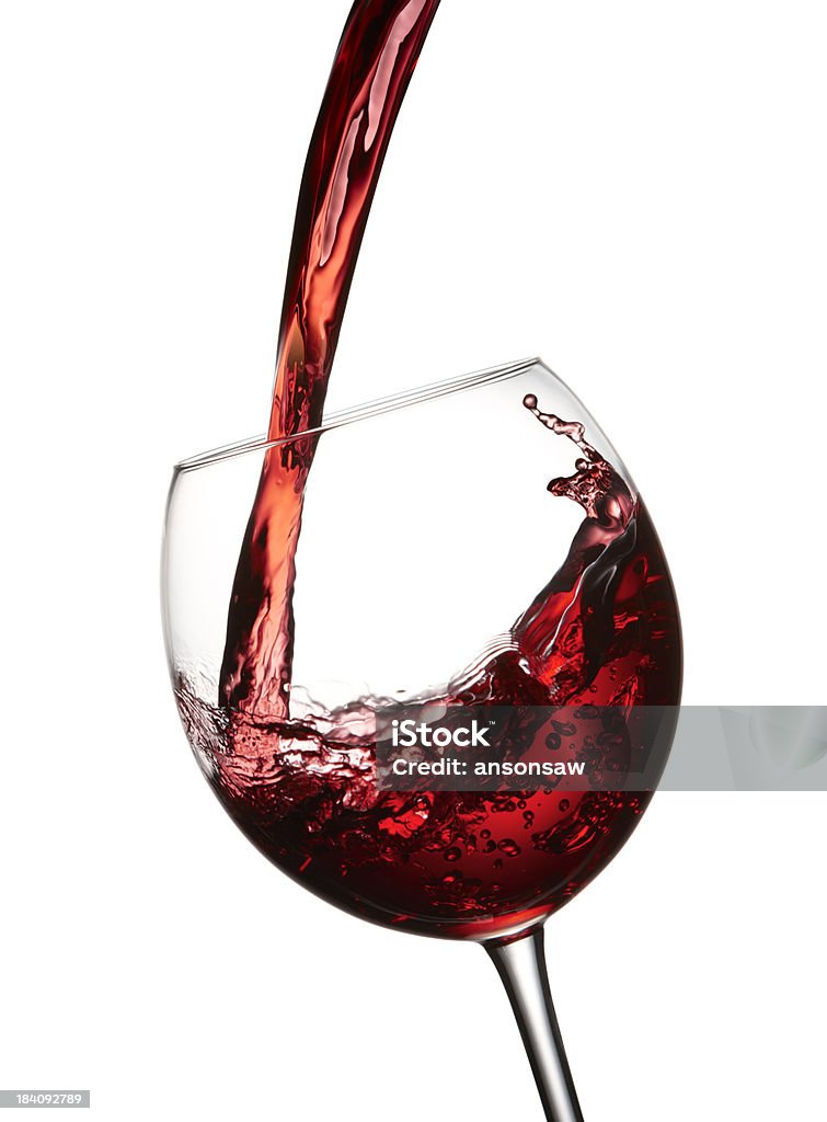 Wylewanie czerwonego wina - Zbiór zdjęć royalty-free (Nalewać)