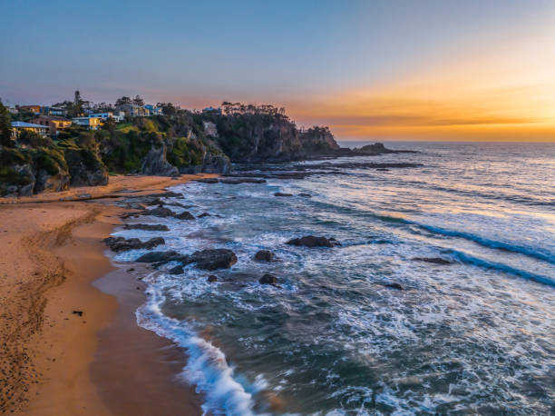 istock Sunrise seascape with high clouds 1840939431