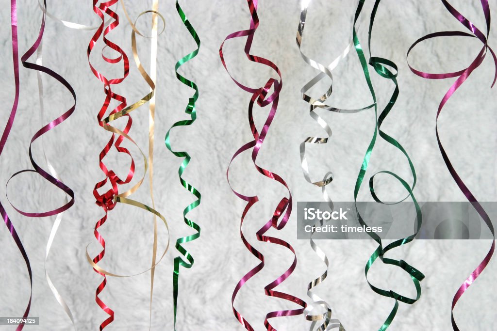 party ribbon A row of curled party ribbon for a festive background. Celebration Stock Photo