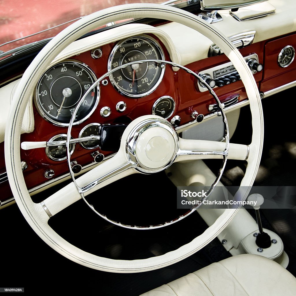 Retro Car Interior  Rev Counter Stock Photo